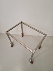 Trolley - Stainless steel trolley with wheels for transporting polypropylene boxes code A702881