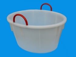 85 litres Oval, low-wall tub with plastic lined iron handles 